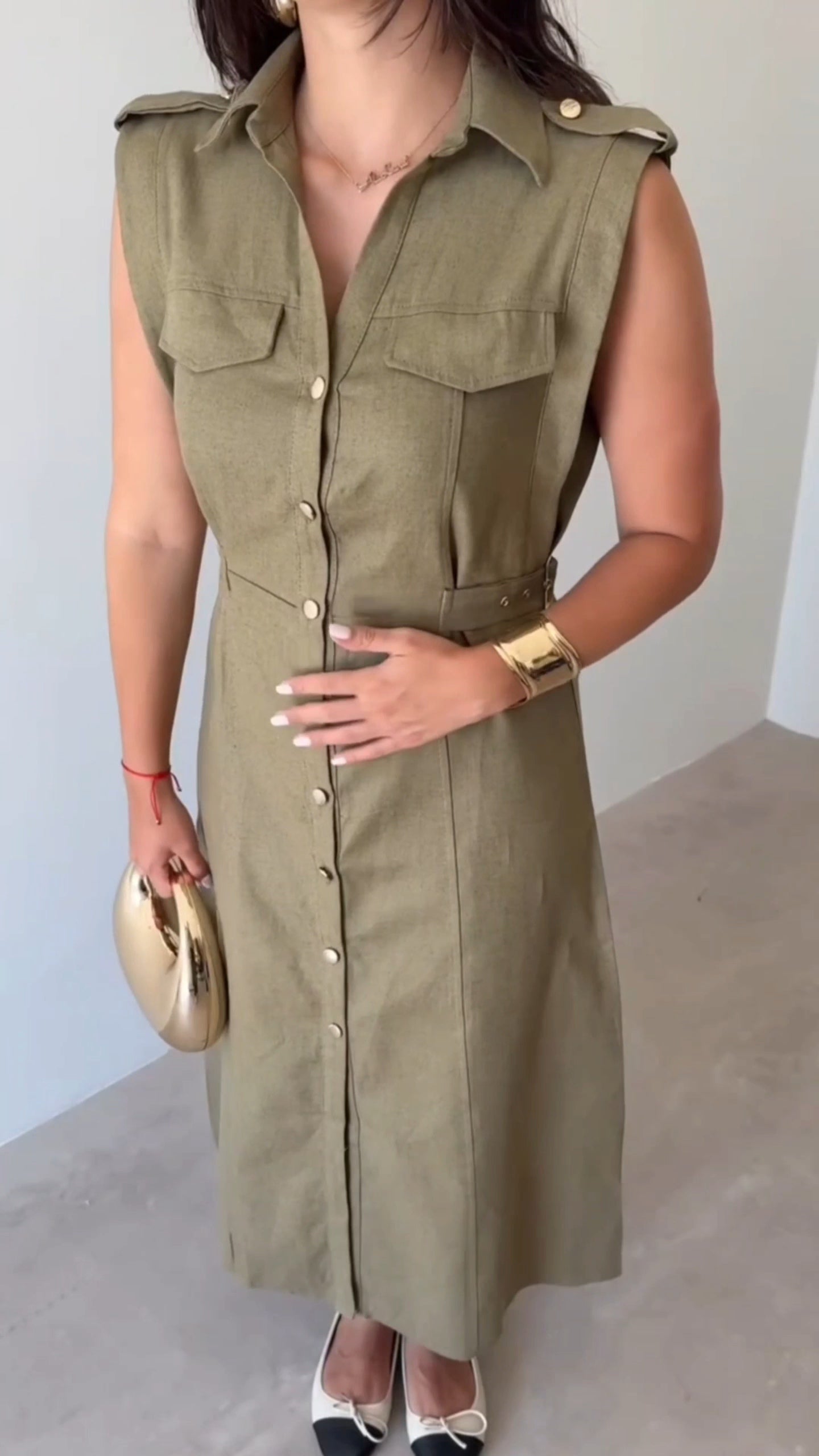 Sofia Dress With Button
