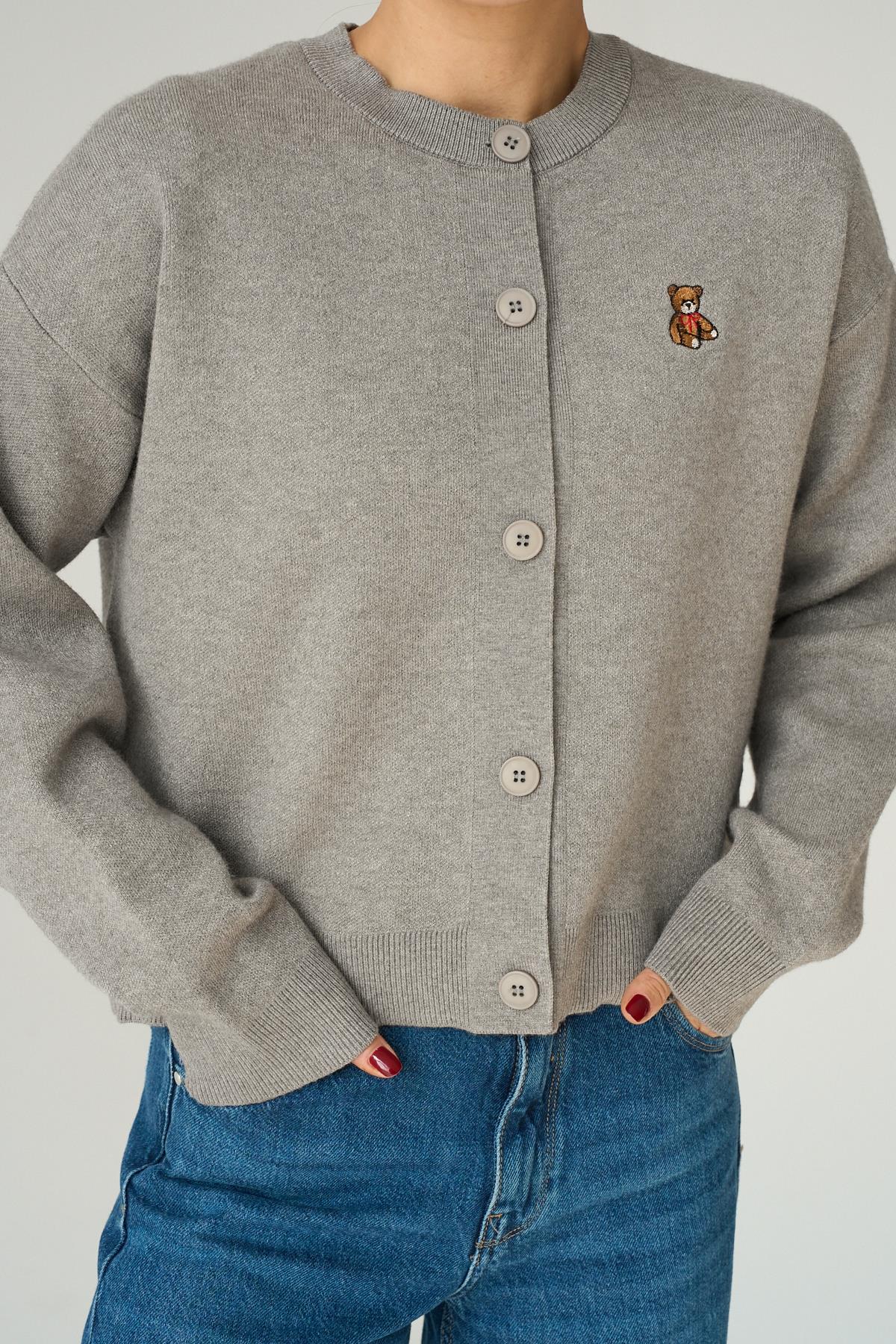 Crew Neck 5 Button Cardigan