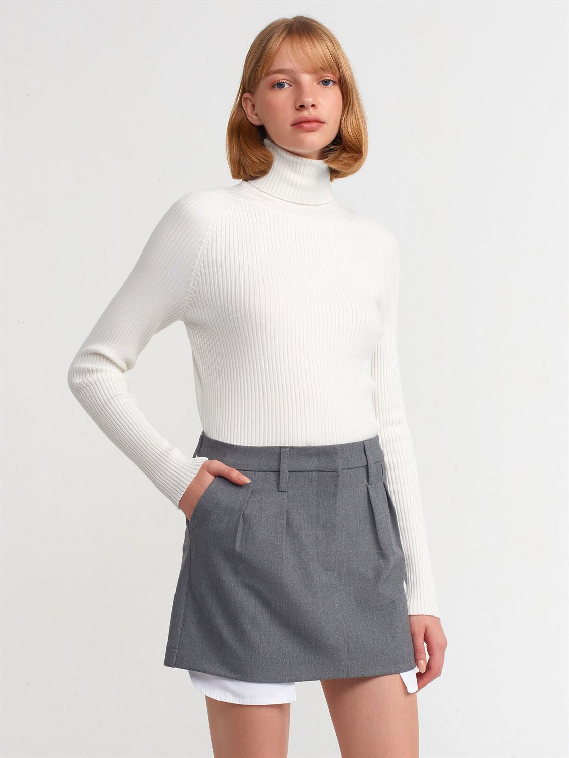 Grey Mini Skirt