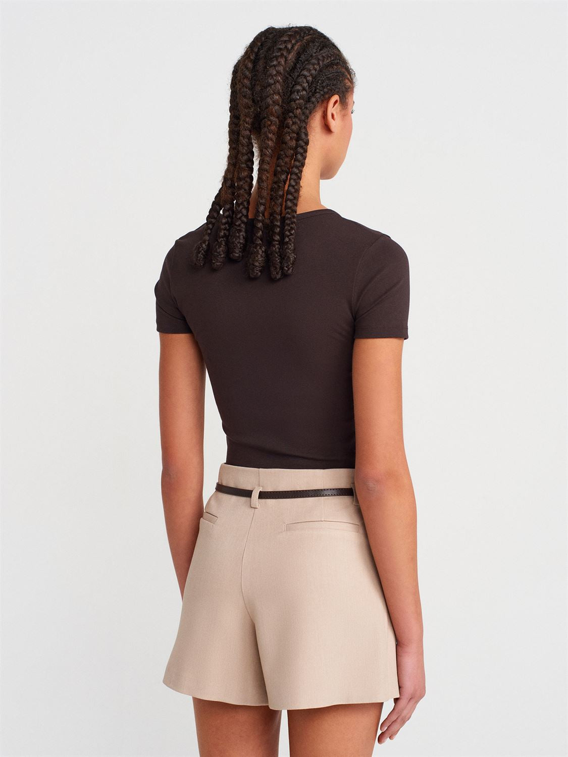 Skort Beige With Belt