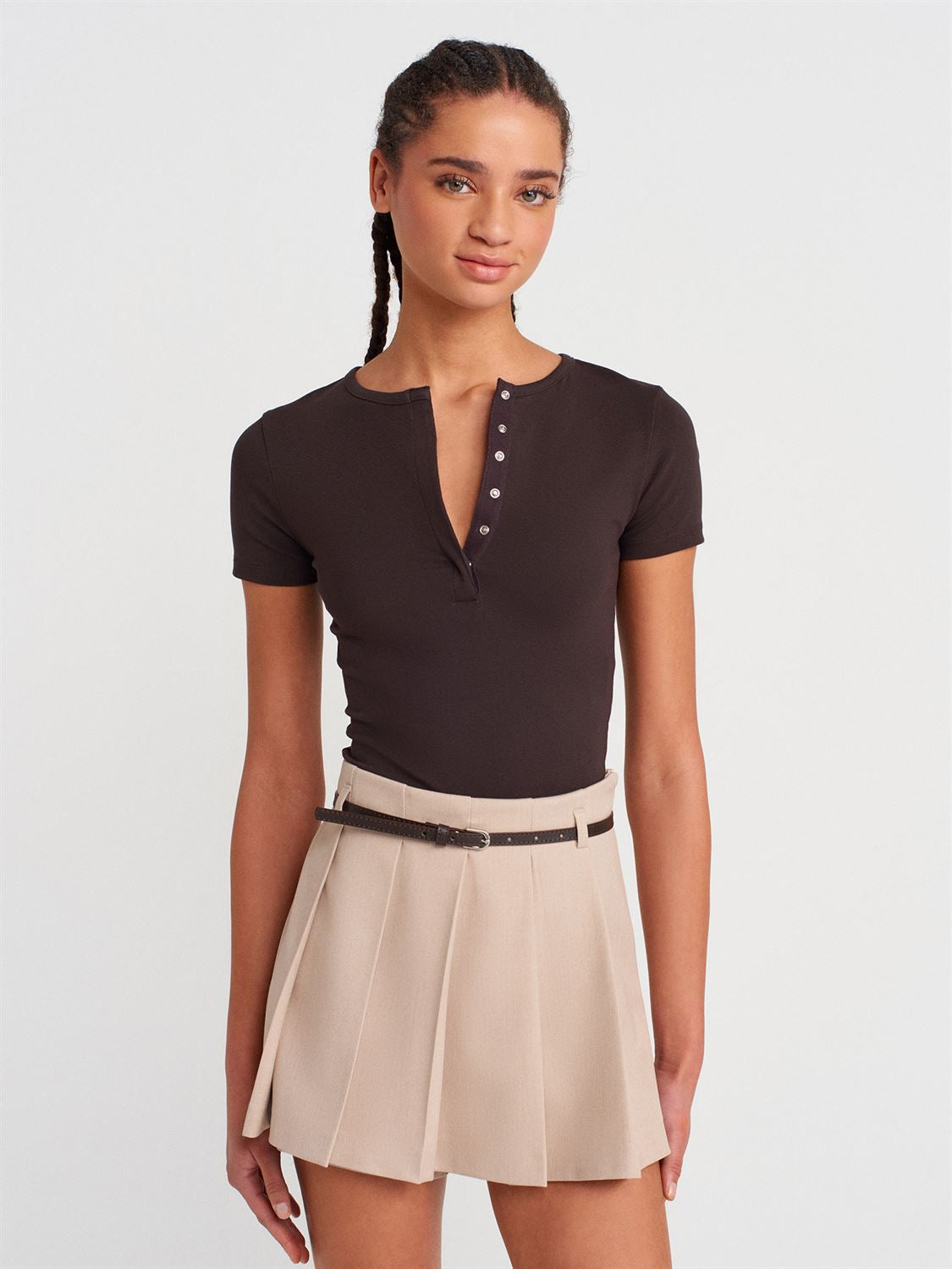 Skort Beige With Belt