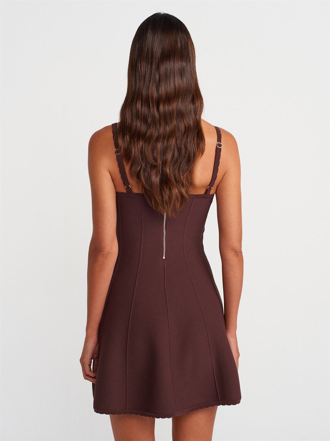 Flywheel Functional Strap Zippered Knitwear Dress