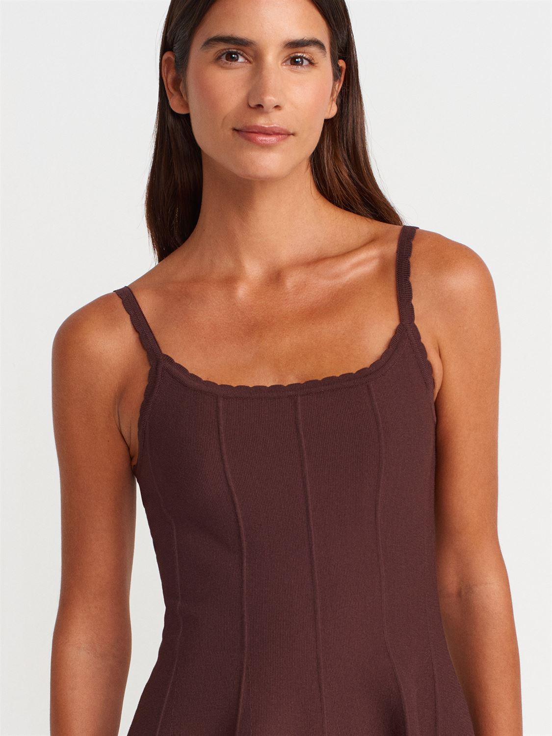Flywheel Functional Strap Zippered Knitwear Dress