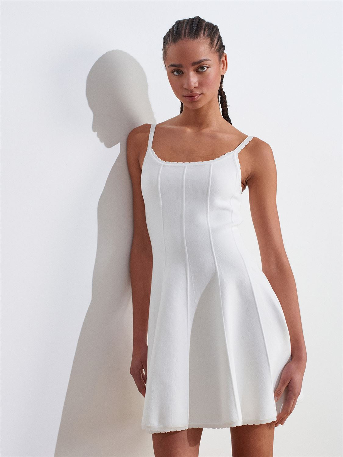 Flywheel Functional Strap Zippered Knitwear Dress