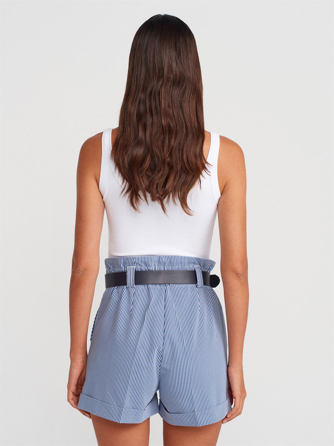 Navy Short Blue Stripped