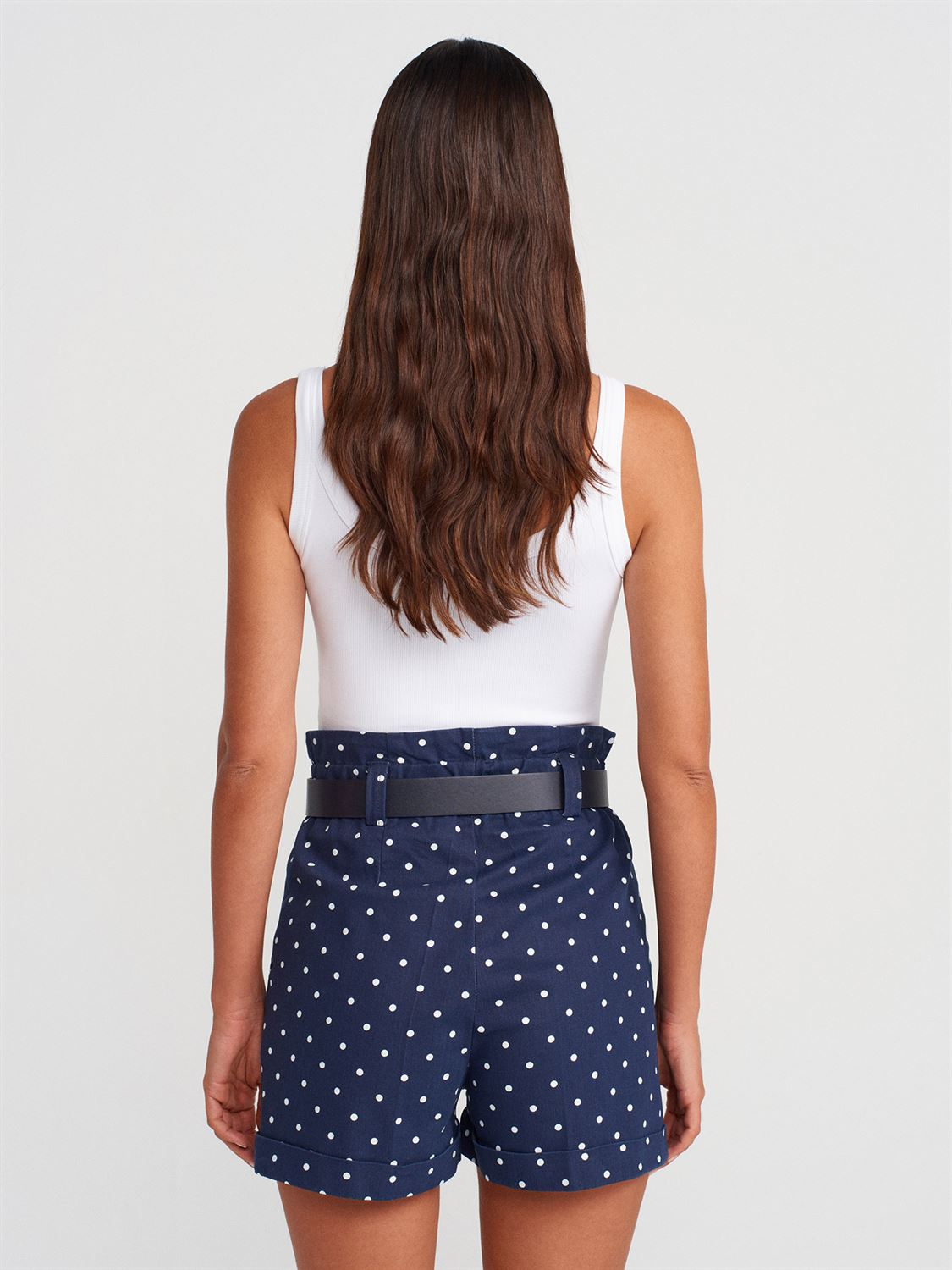 Navy Short Blue dotted white