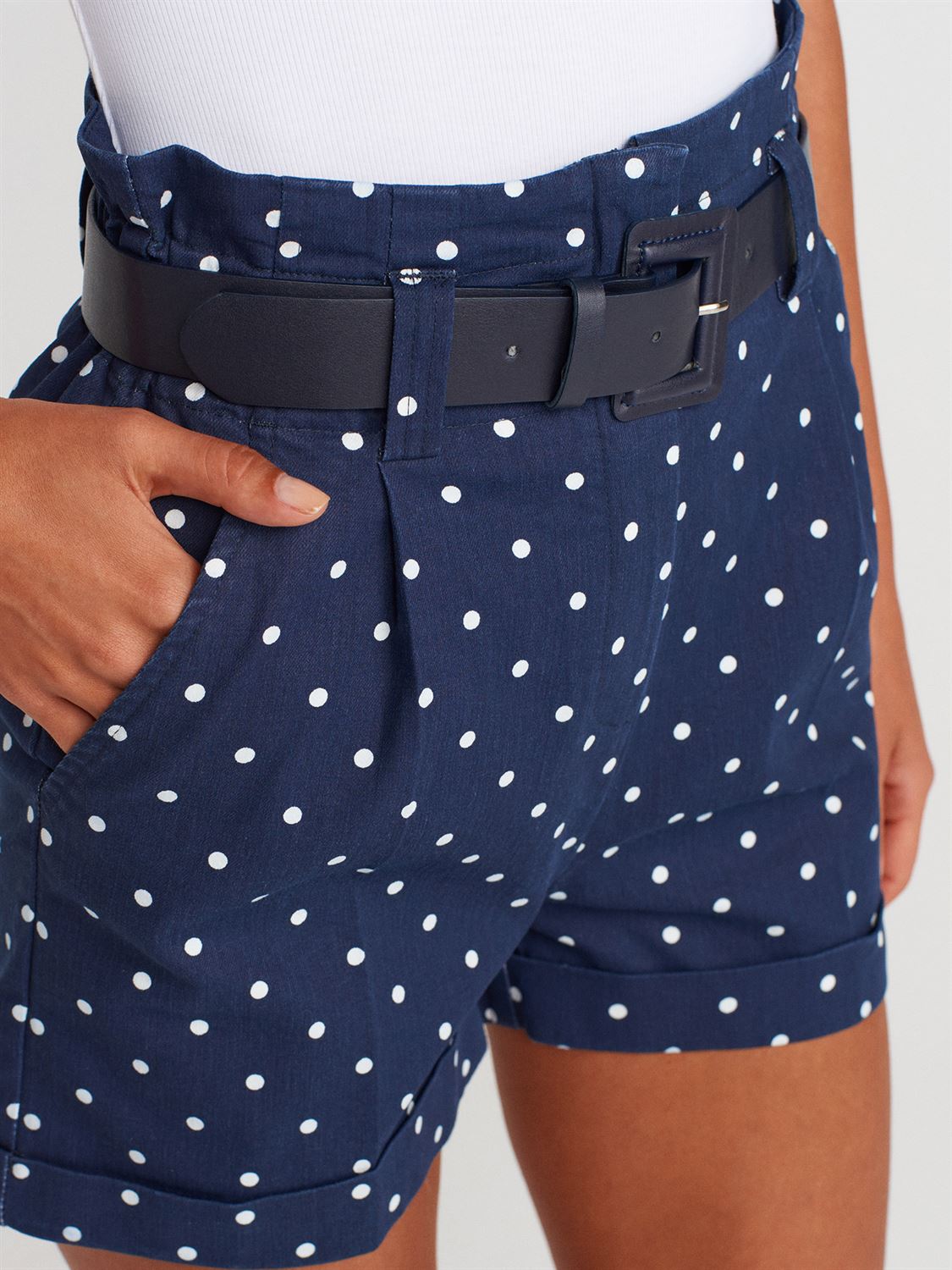 Navy Short Blue dotted white