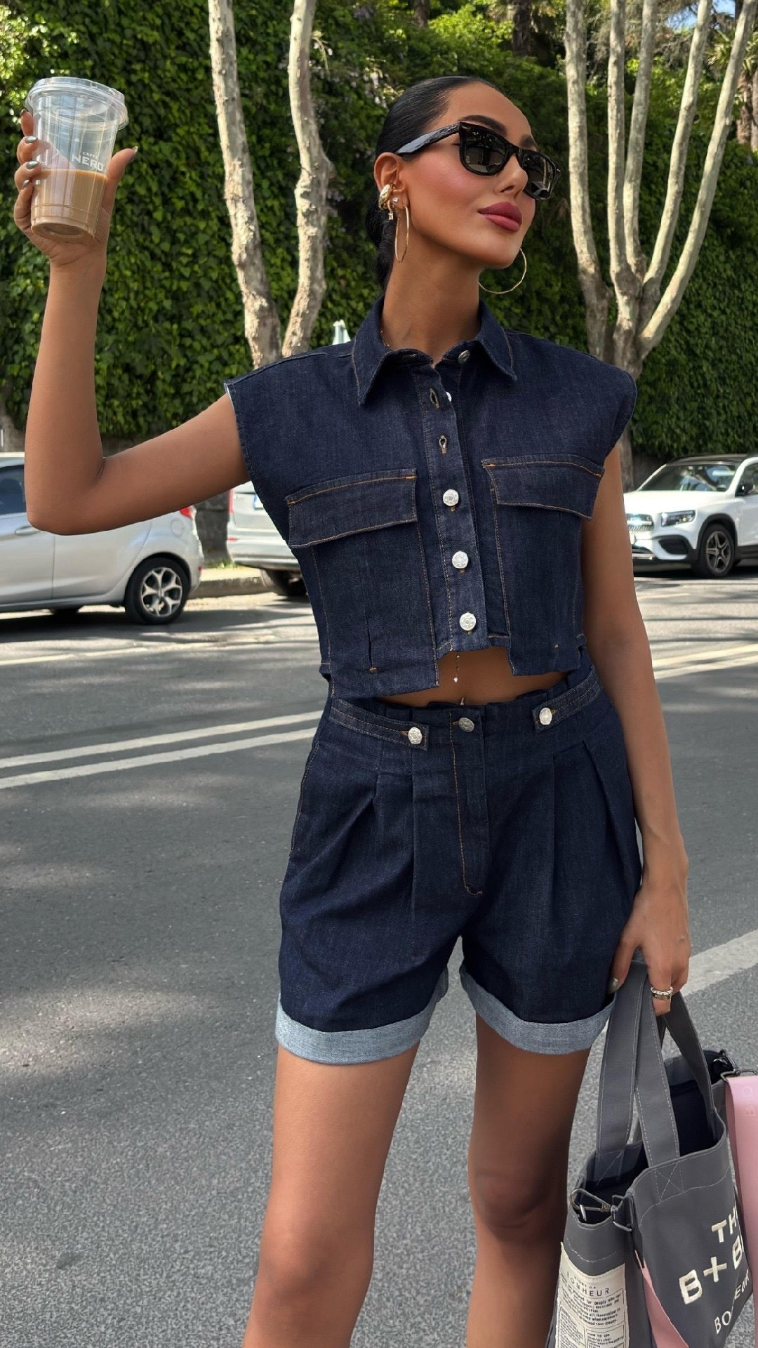 Casual Denim Set Short & Jacket