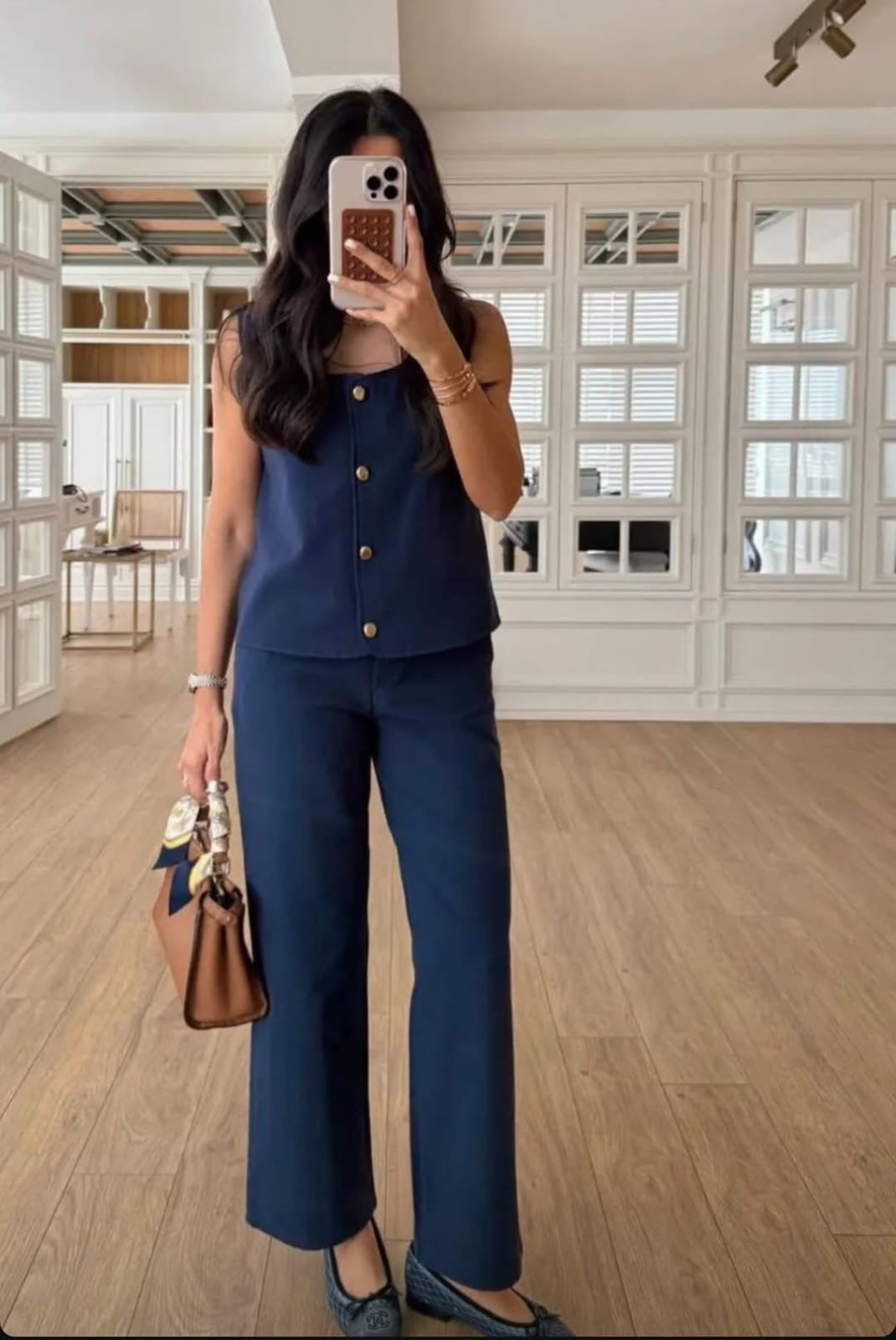 Classic Pantsuit With Gold Button