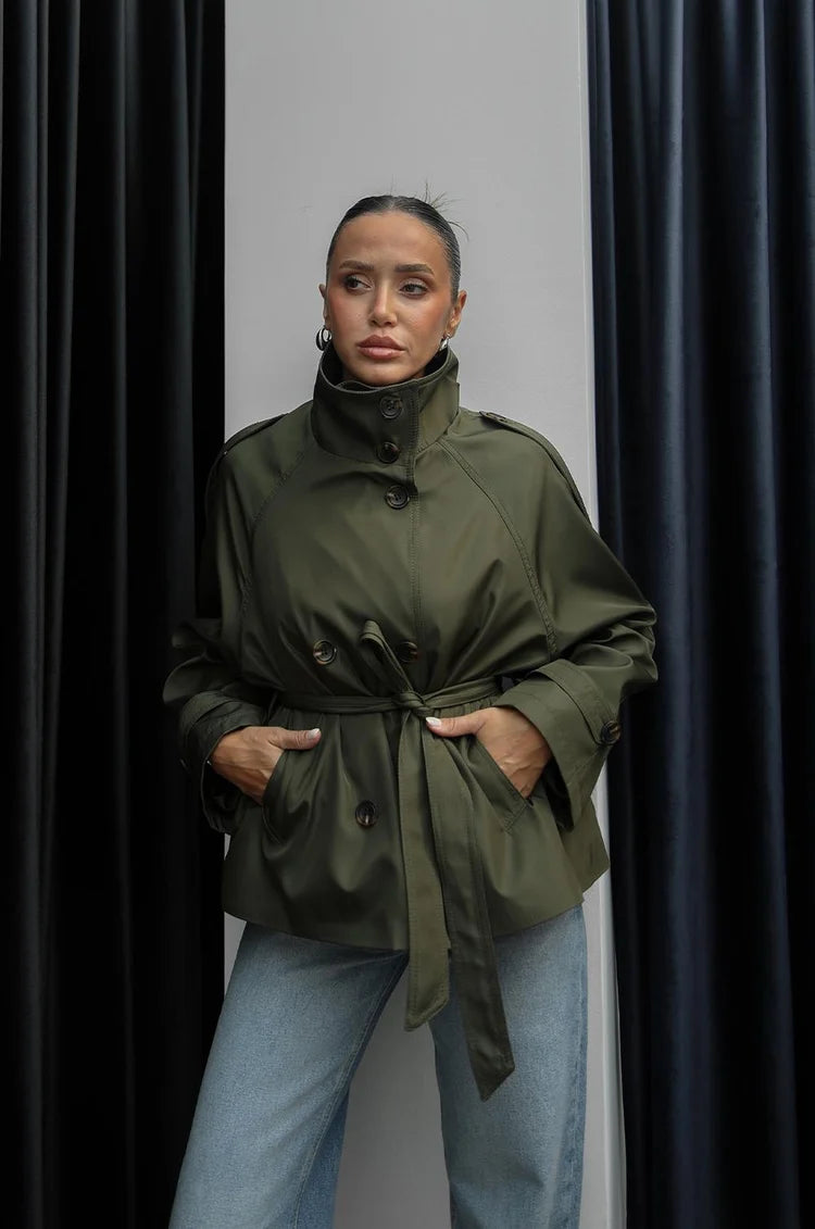 DİORA TRENCH COAT - KHAKİ