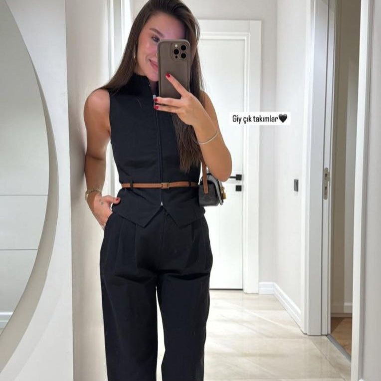 Victoria Set Pants With Vest And Belt