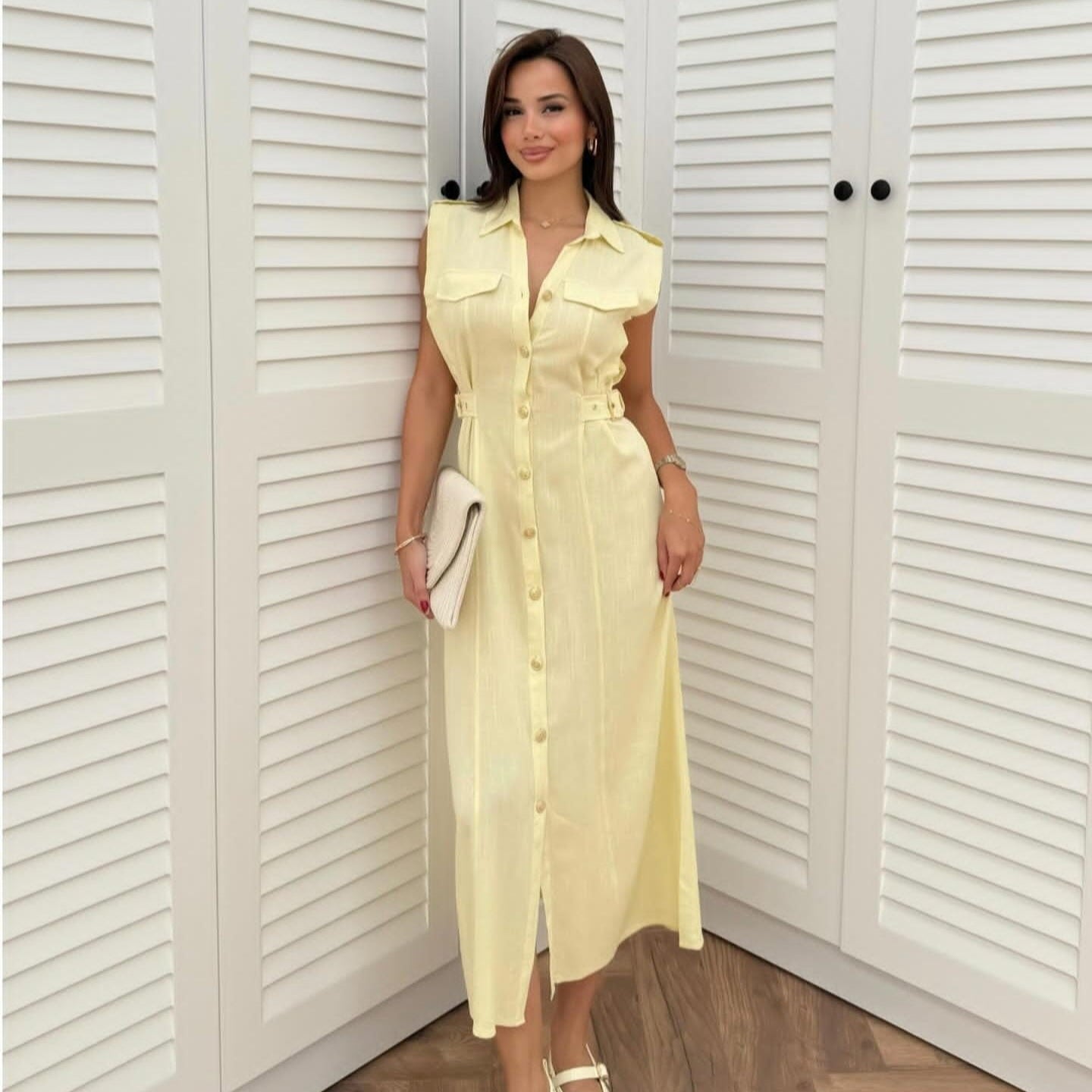 Sofia Dress With Button