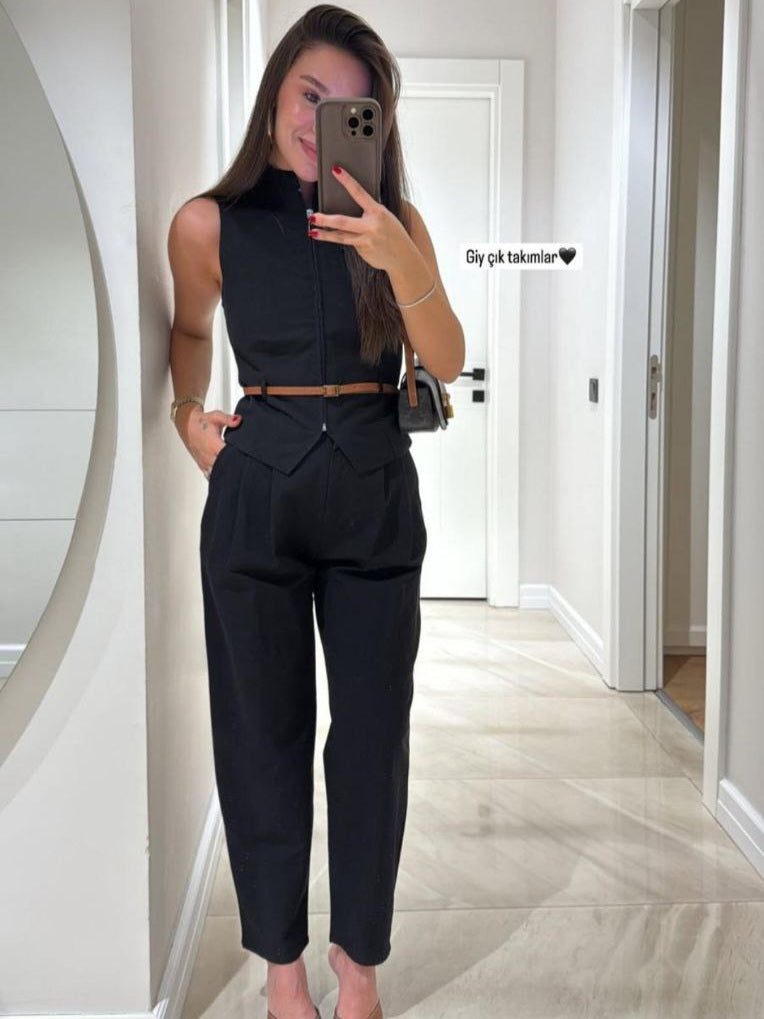 Victoria Set Pants With Vest And Belt