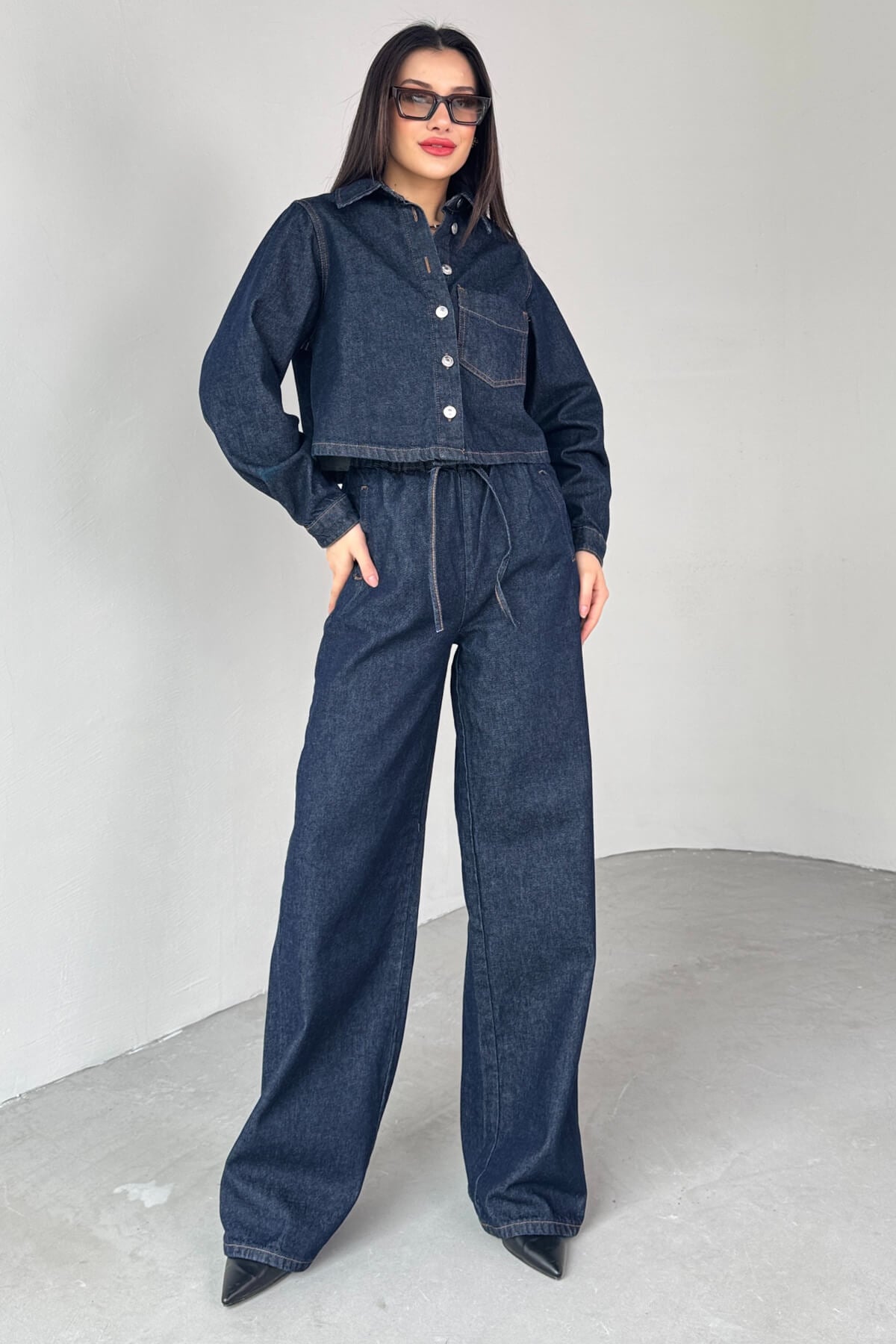 Denim Pants With Long Sleeves Jacket