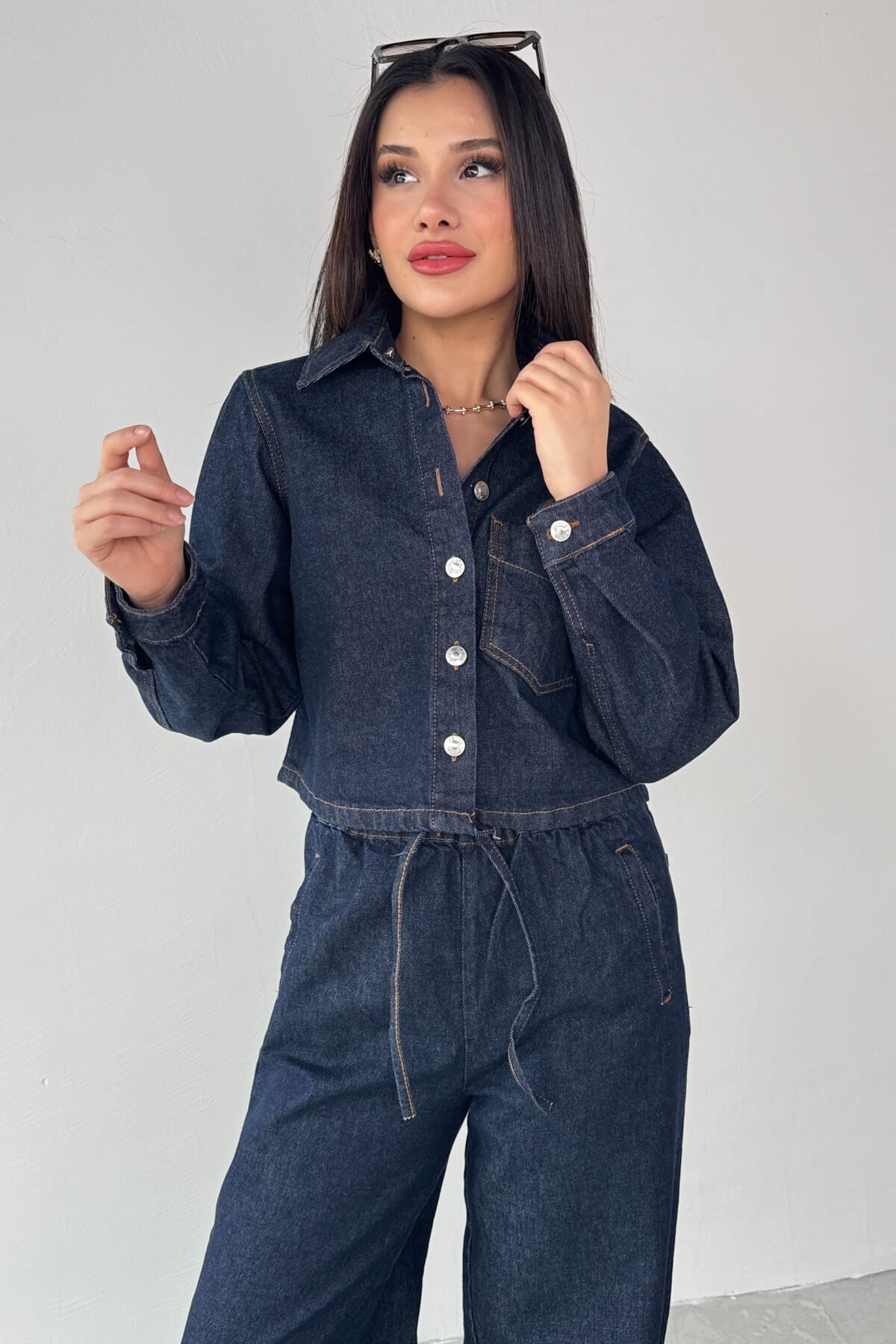Denim Pants With Long Sleeves Jacket