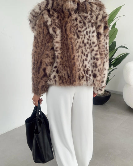 Melissa Brown Leopard Fur Coat