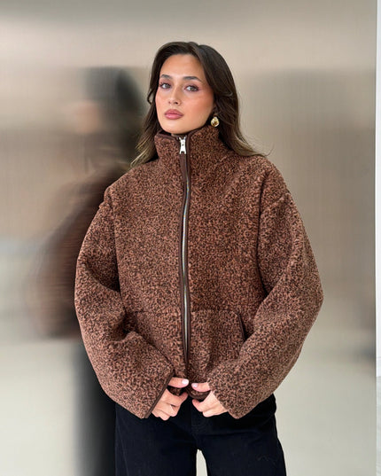 Presy Brown Double-Zip Polar Sweat
