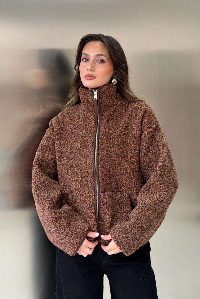 Presy Brown Double-Zip Polar Sweat