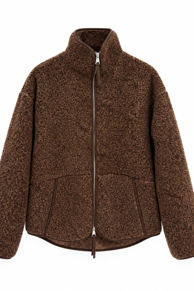Presy Brown Double-Zip Polar Sweat