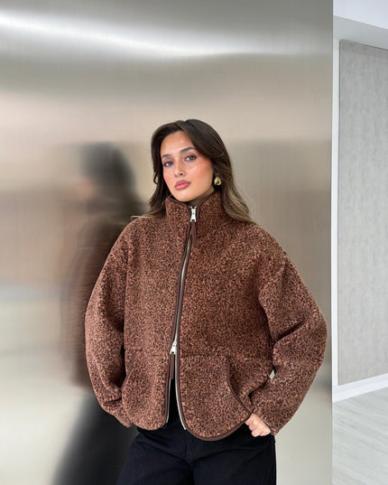 Presy Brown Double-Zip Polar Sweat