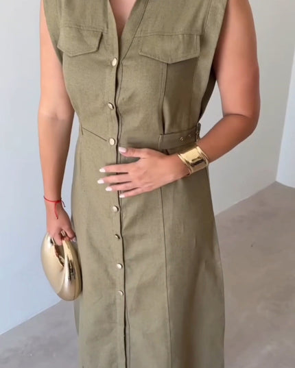 Sofia Dress With Button