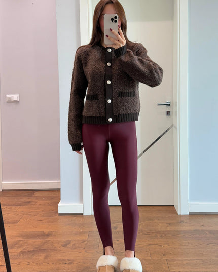 Andrew Burgundy Dilvin Leggings