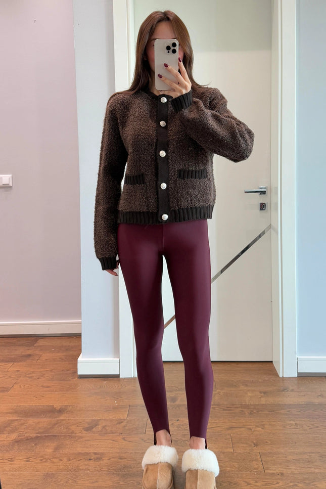 Andrew Burgundy Dilvin Leggings