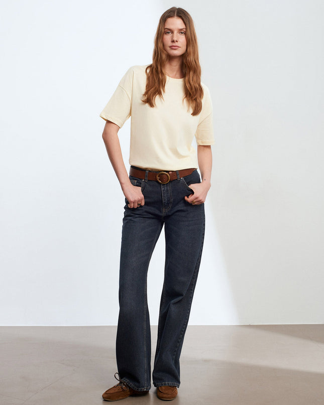 3683 Basic T-Shirt-Açık Sarı