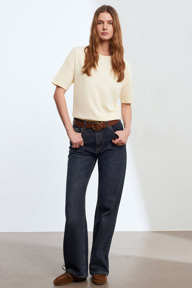 3683 Basic T-Shirt-Açık Sarı