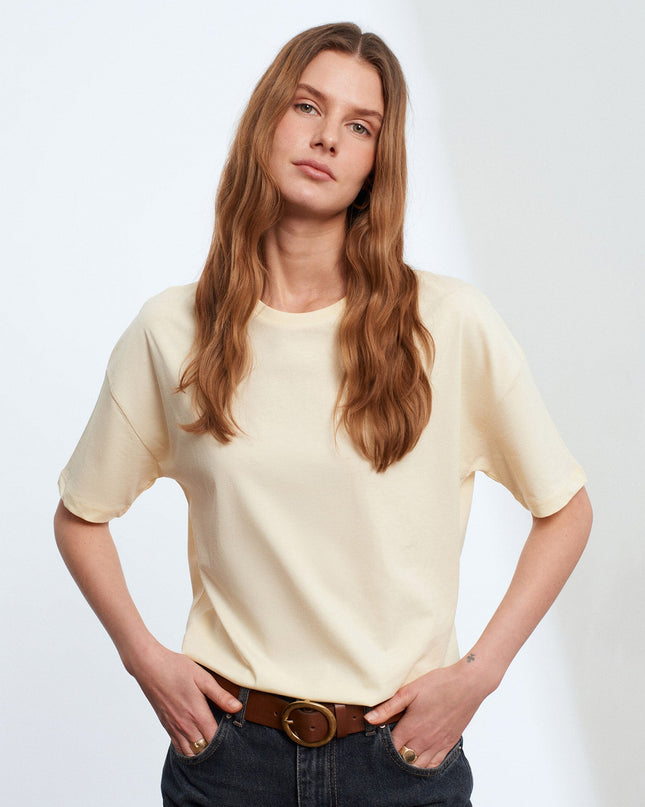 3683 Basic T-Shirt-Açık Sarı