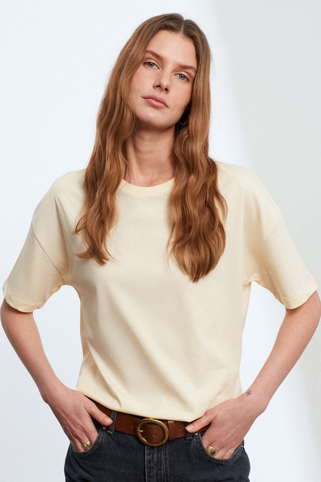 3683 Basic T-Shirt-Açık Sarı