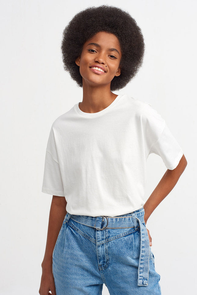 3683 Basic T-Shirt-Ekru