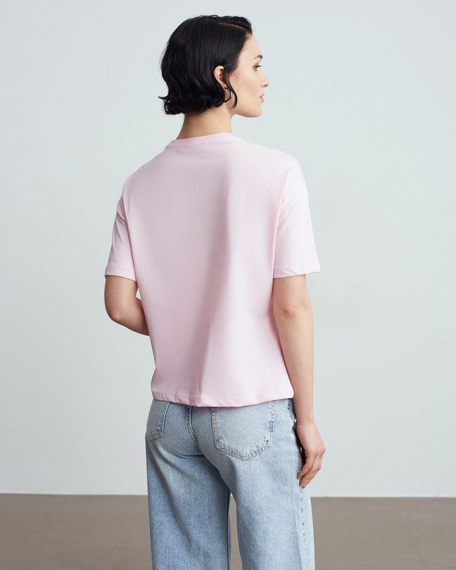 3683 Basic T-Shirt-Toz Pembe