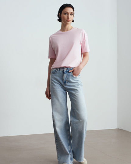 3683 Basic T-Shirt-Toz Pembe