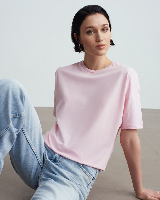 3683 Basic T-Shirt-Toz Pembe