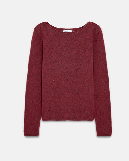 Dilvin Wool Blend Boat Neck Sweater