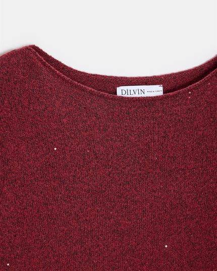 Dilvin Wool Blend Boat Neck Sweater