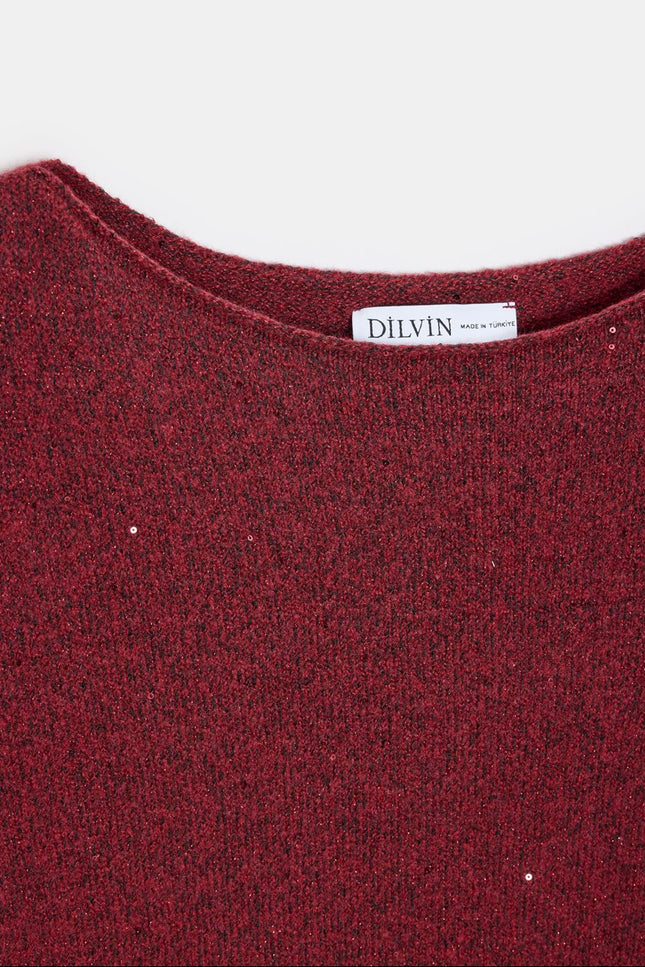 Dilvin Wool Blend Boat Neck Sweater
