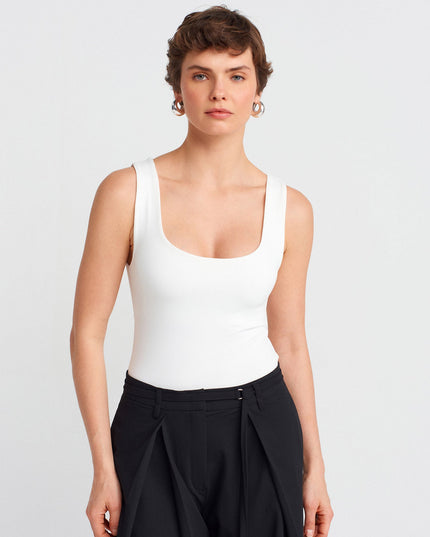 20977 Kalın Askılı Basic Atlet-Ekru