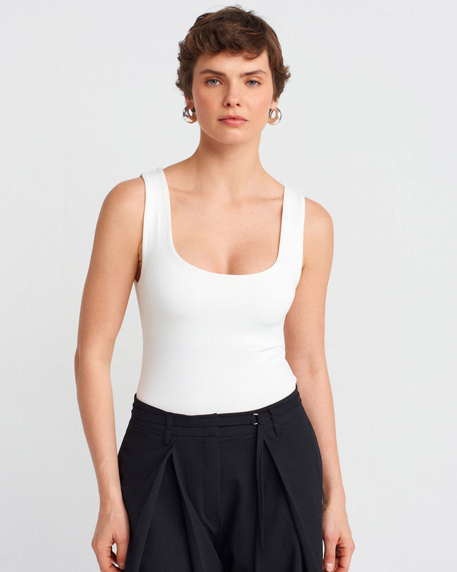 20977 Kalın Askılı Basic Atlet-Ekru