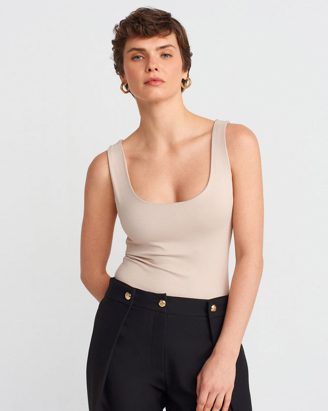 20977 Kalın Askılı Basic Atlet-Taş