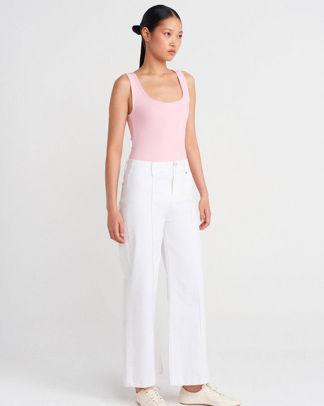 20977 Kalın Askılı Basic Atlet-Toz Pembe