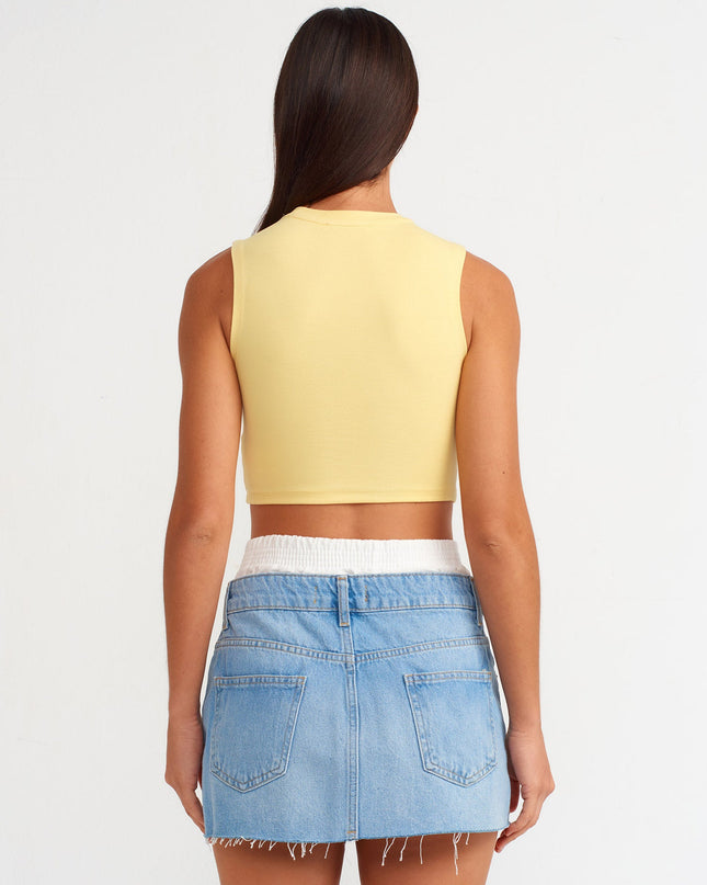 30125 Crop Top-Sarı