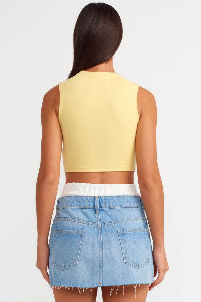 30125 Crop Top-Sarı