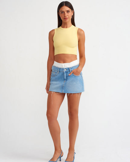30125 Crop Top-Sarı