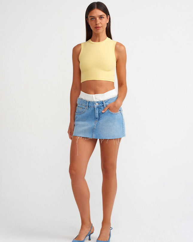 30125 Crop Top-Sarı