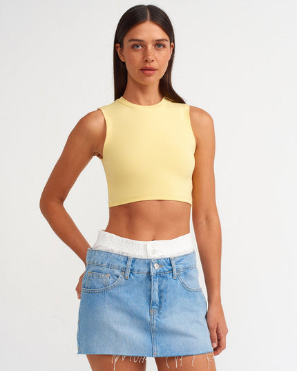 30125 Crop Top-Sarı