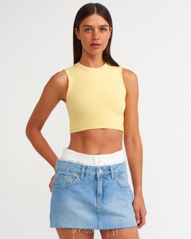 30125 Crop Top-Sarı
