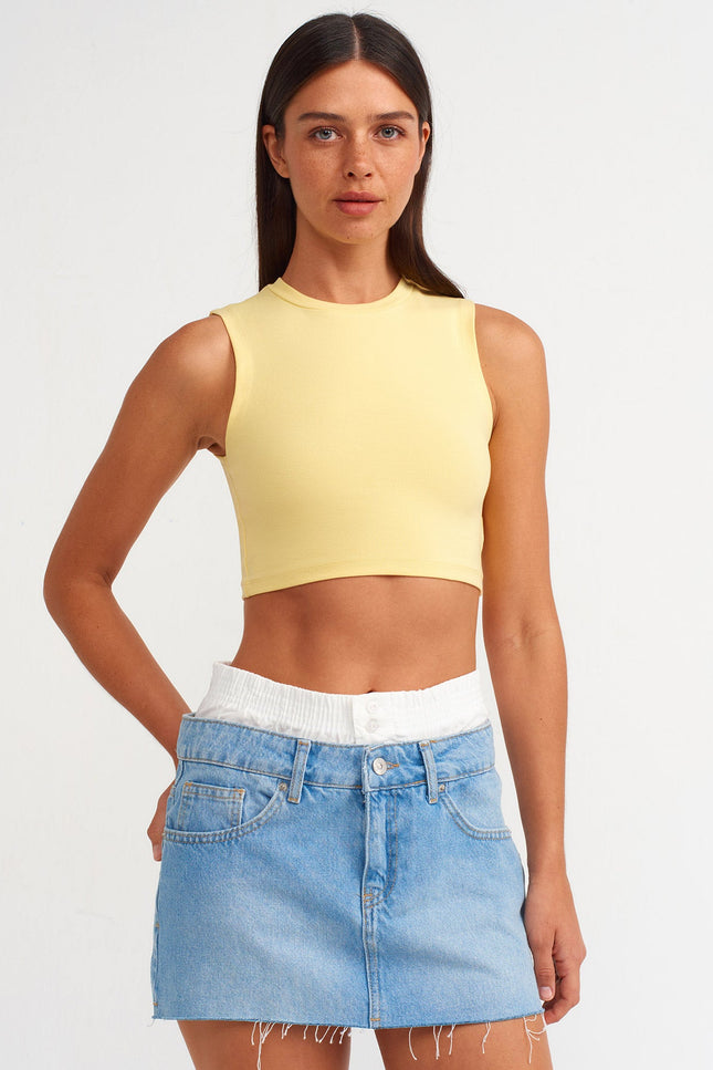 30125 Crop Top-Sarı