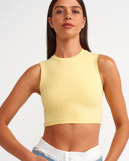 30125 Crop Top-Sarı